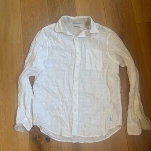 Tommy Bahama Ventana White Plaid Long Sleeve Linen Shirt Mens Size L/G L Large